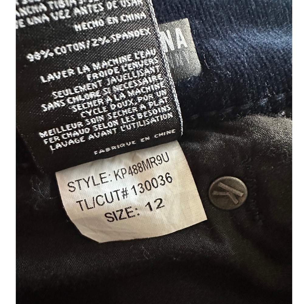KUT from the Kloth Diana Skinny Corduroy Pants Navy Blue 12 - Picture 5 of 7